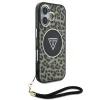  iPhone 16 Barna Guess IML Leopard Triangle Logo Strap MagSafe tok thumbnail