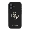  iPhone 16 Fekete Guess PU Grained 4G Fém Logós Tok - 3
