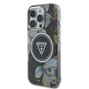  iPhone 16 Pro Max Fekete Guess IML Glitter Magnolia és Triangle Logo MagSafe tok thumbnail