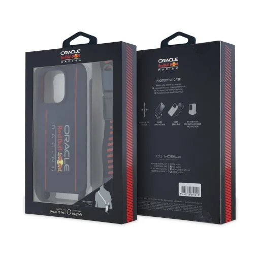 Red Bull Szilikon Függőleges Logó MagSafe Tok + Vállpánt iPhone 16 Pro-hoz, Sötétkék tok - 6