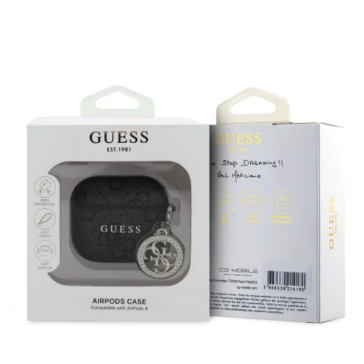Guess 4G Script PC/PU Charm AirPods 4 tok fekete - 3