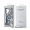  iPhone 16 fekete Guess IML Glitter Magnolia és Triangle Logo MagSafe tok - 7