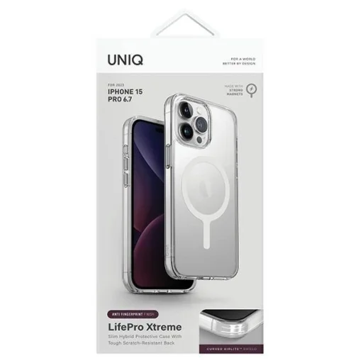 Uniq LifePro Xtreme Magclick Töltőtok iPhone 15 Pro Max-hoz - átlátszó - 2