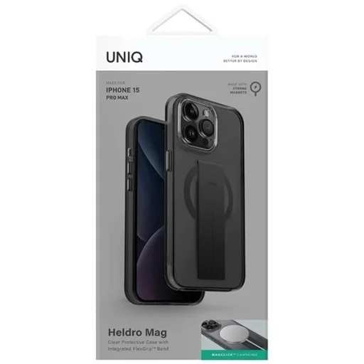 Uniq Heldro Mag Magclick Töltőtok iPhone 15 Pro Max - fekete tok - 2