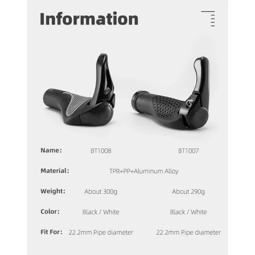 Rockbros BT1007B kerékpár tartó szett kormányvéggel - Fekete - 2