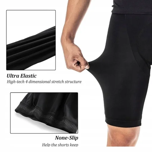 Rockbros RK2002XL kantáros kerékpáros rövidnadrág XL betéttel - fekete - 3