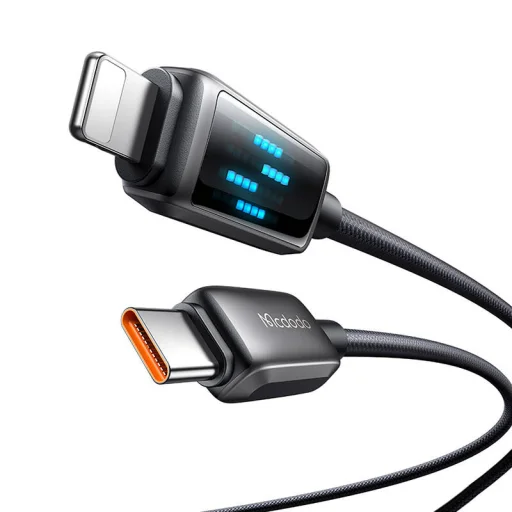 Mcdodo CA-2630 LED kijelzős USB-C - Lightning 36W adatkábel 1,2m - 2