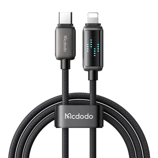 Mcdodo CA-2630 LED kijelzős USB-C - Lightning 36W adatkábel 1,2m - 1