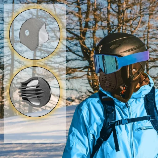 Rockbros LF7127-1 Új Velvet Sport Balaklava Szűrővel - Fekete - 3