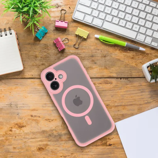 TELJESEN MATT MAG BURKOLAT tok MagSafe kompatibilis IPHONE 16 Pro Max-hoz világos rózsaszín - 2