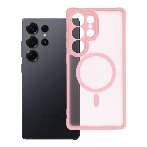 Teljesen Matt Mag Cover tok kompatibilis MagSafe technológiával Samsung Galaxy S25 Ultra világos rózsaszínű - 5