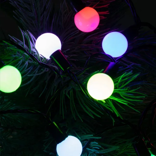 Home KBC 50 LED-es gömb fényfüzér, 4,9 m / 50 db színváltó LED, opál gömb dekoráció, fekete vezeték, hálózati adapter, kül- beltéri kivitel - 4