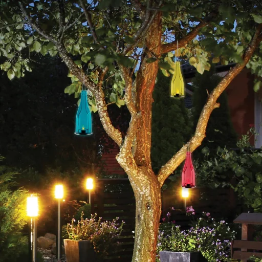 Home GB 23/YE dekorációs üveg, 1 db narancs LED mécses, piros - 2