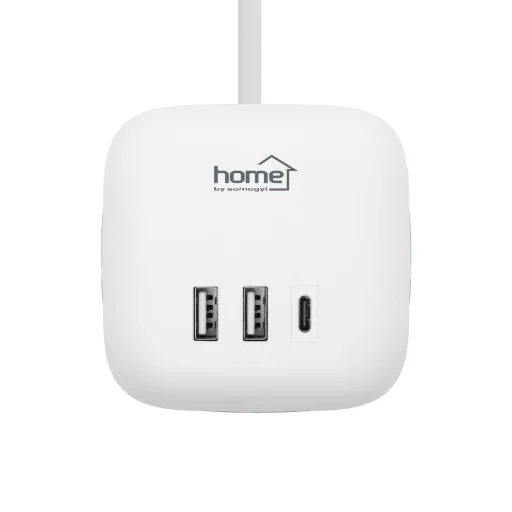 Home CUBE2 kocka elosztó, max. 3680 W, USB töltő, 3 aljzat gyermekvédelemmel, 1,5 m hosszú vezeték - 3