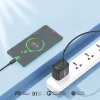 Foneng GaN10-EU hálózati töltő - USB + 2xType C - QC 4.0+ PD 65W Type C-C kábellel fehér thumbnail