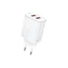 Foneng fali töltő EU63 - 2xUSB - 12W USB-Micro USB kábellel fehér - 2