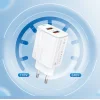 Foneng fali töltő EU63 - 2xUSB - 12W USB-Micro USB kábellel fehér - 3