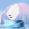 Foneng fali töltő EU63 - 2xUSB - 12W USB-Micro USB kábellel fehér - 4
