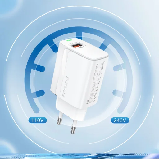 Foneng fali töltő EU64 - USB - 18W USB - Micro USB kábellel fehér - 3