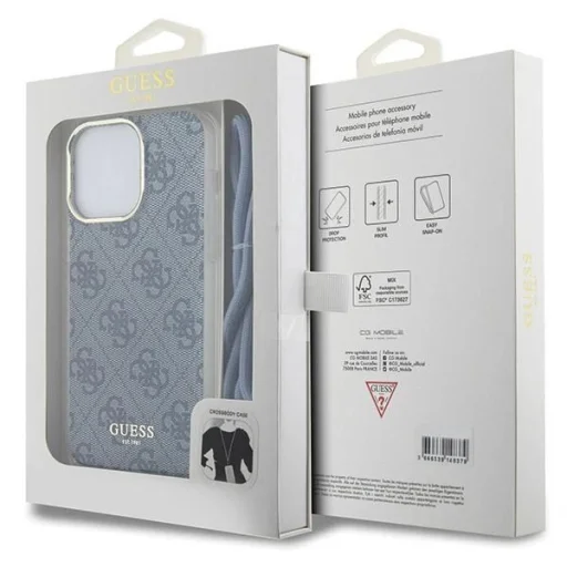 Guess Crossbody Cord 4G Print tok iPhone 15 Pro Max - kék - 7