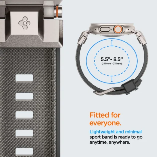 Spigen Durapro Armor Apple Watch 6 / 7 / 8 / 9 / 10 / 11 / Se / Ultra 1 / 2 (44 / 45 / 46 / 49 mm) Szürke szíj - 10