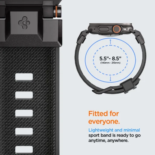 Spigen Durapro Armor Apple Watch 6 / 7 / 8 / 9 / 10 / 11 / SE / Ultra 1 / 2 (44 / 45 / 46 / 49 mm) Fekete szíj - 11