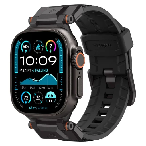 Spigen Durapro Armor Apple Watch 6 / 7 / 8 / 9 / 10 / 11 / SE / Ultra 1 / 2 (44 / 45 / 46 / 49 mm) Fekete szíj - 1