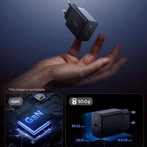 Spigen Essential Ee201eu 1-port Hálózati Töltő 20w Fekete - 3