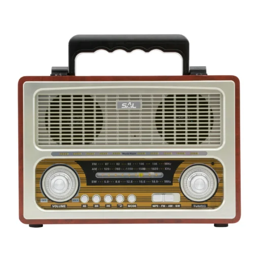 SAL RRT 3B retro táskarádió, multimédia lejátszó, BT, USB/MicroSD, AUX, Rádió, ~12 óra üzemidő - 2