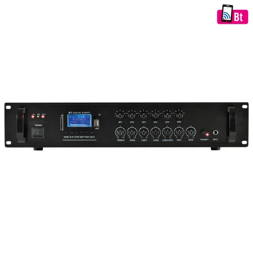 SAL MPA 240BT multimédiás keverő erősítő, 240 W, 6 csatorna, BT, FM rádió, USB/SD, EQ - 1