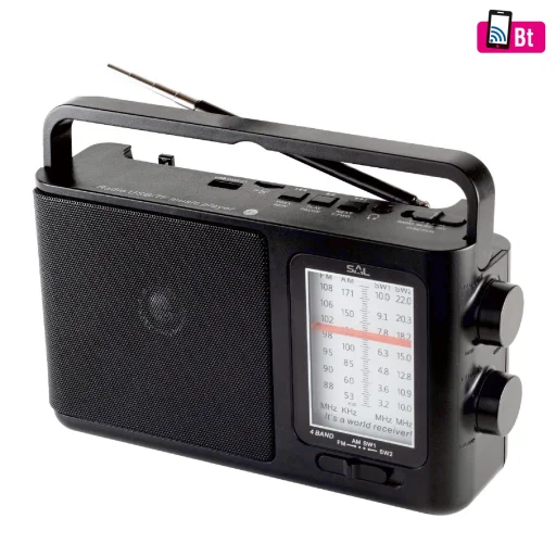 SAL RPR 7B táskarádió, AC/DC, 4 in 1, BT, USB, MicroSD, AM-FM-SW1-SW2 rádió, AUX, ~18 óra üzemidő - 1