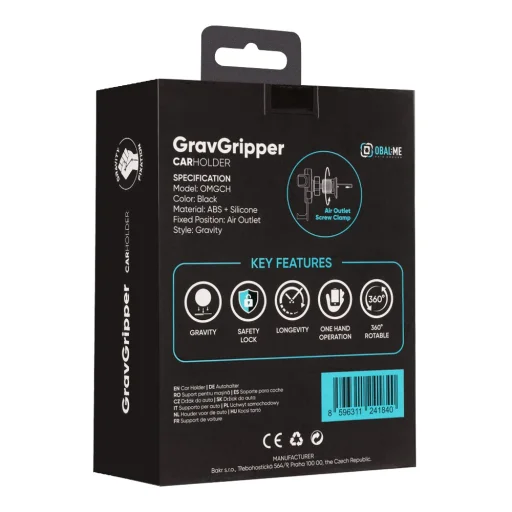 OBAL:ME GravGripper autós telefontartó fekete - 5