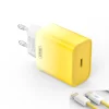 XO fali töltő CE18 PD 30W 1x USB-C sárga-fehér + kábel USB-C - USB-C thumbnail