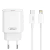 XO fali töltő CE25 PD 25W 1x USB-C fehér + USB-C - Lightning kábel