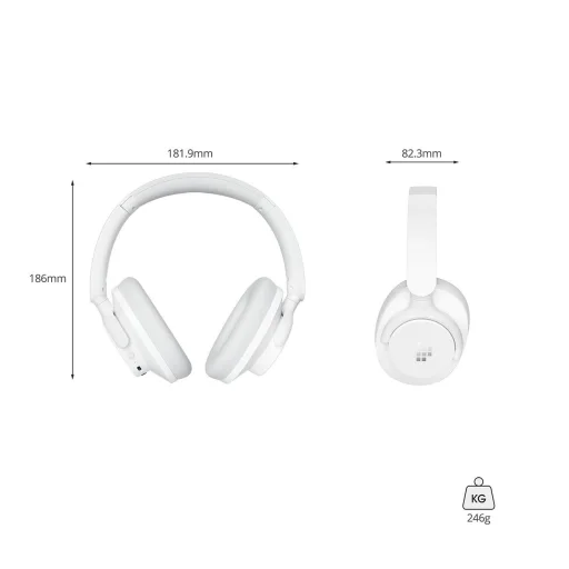 Tronsmart Soundfii Q20 ANC On-Ear Bluetooth 5.3 Vezeték nélküli Fejhallgatók - Fehér - 19