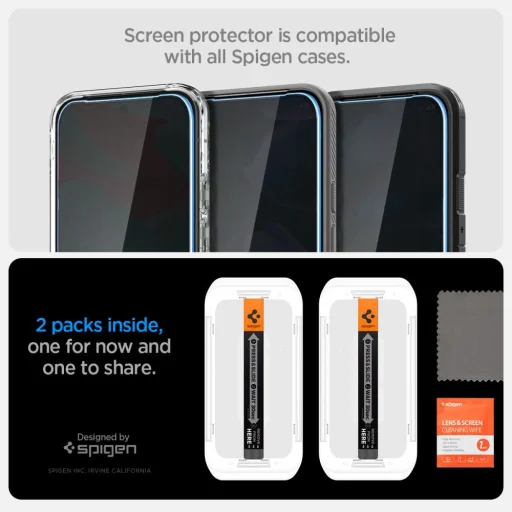 Spigen Glas.tr "Ez Fit" 2-pack Google Pixel 9 / 9 Pro Privacy üvegfólia - 11