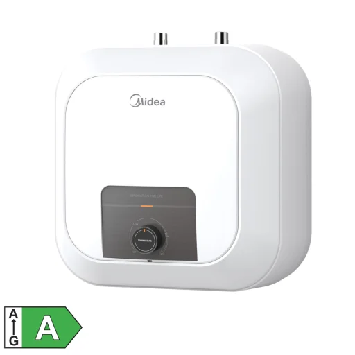 MIDEA D10-20VD1(U) elektromos vízmelegítő, bojler, 2000 W, 10 liter, zománcozott víztartály és fűtőszál, mechanikus vezérlés, konyhapult alá szerelhető - 1