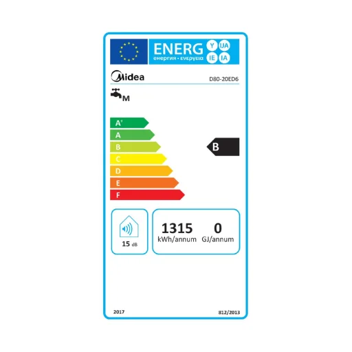 MIDEA D80-20ED6 SMART elektromos vízmelegítő, bojler, 2000 W, 74 liter, applikációval vezérelhető, 2 víztartály, LED kijelző - 4