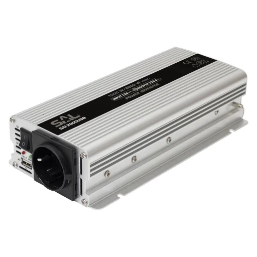 SAL SAI 2000USB feszültségátalakító, 1000 W, inverter, 500 mA USB töltő, gyermekzár - 1
