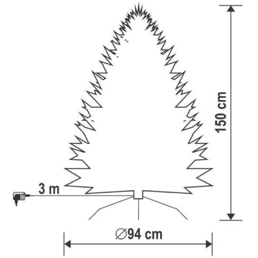 Home KMF 6/150 műfenyő beépített világítással, 250 db LED, 150 cm magasság, 94 cm átmérő, talpkapcsoló, 4 funkció - 6