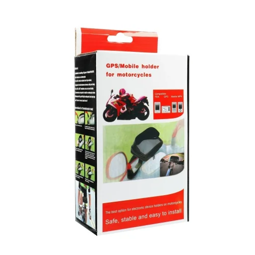 Biciklis tartó vízálló cipzárral és napellenzővel (4,8" - 5,5") fekete - 7