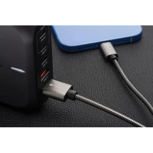 FORCELL F-ENERGY Metal C236 kábel USB A Lightning 2,4A 12W 1 m ezüst, - 7