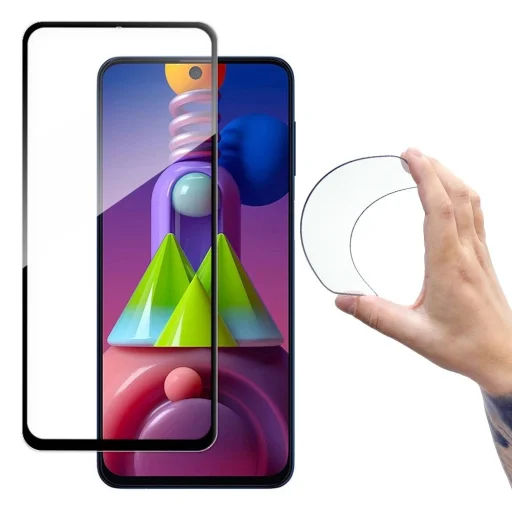 Wozinsky Teljes Fedésű Flexi Nano Glass Hibrid Üvegfólia kerettel Samsung Galaxy M51 fekete üvegfólia - 1