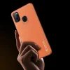 Dux Ducis Yolo elegáns tok puha TPU és PU bőrből Samsung Galaxy M30s narancssárga tok thumbnail