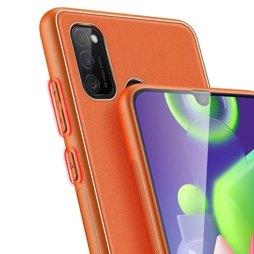 Dux Ducis Yolo elegáns tok puha TPU és PU bőrből Samsung Galaxy M30s narancssárga tok - 7