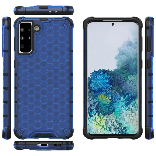 Honeycomb armor tok TPU kerettel Samsung Galaxy S21+ 5G (S21 Plus 5G) kék tok - 12