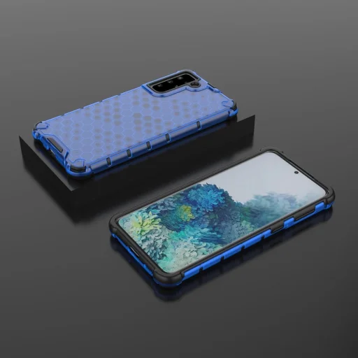 Honeycomb armor tok TPU kerettel Samsung Galaxy S21+ 5G (S21 Plus 5G) kék tok - 13