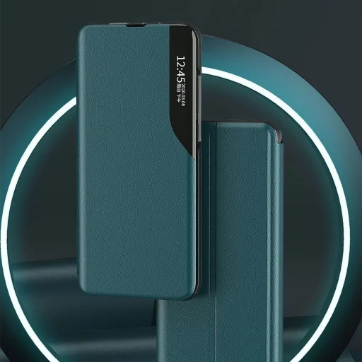 Eco Leather View Case elegáns fliptok állvány funkcióval Samsung Galaxy A02s EU fekete tok - 4