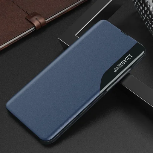 Eco Leather View fliptok elegáns könyvtok állvány funkcióval Samsung Galaxy A02s EU kék tok - 2
