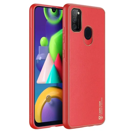 Dux Ducis Yolo elegáns tok puha TPU-ból és PU bőrből Samsung Galaxy M30s-hez piros tok - 3